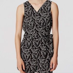 LOFT Monochrome Leaf Pattern Dress